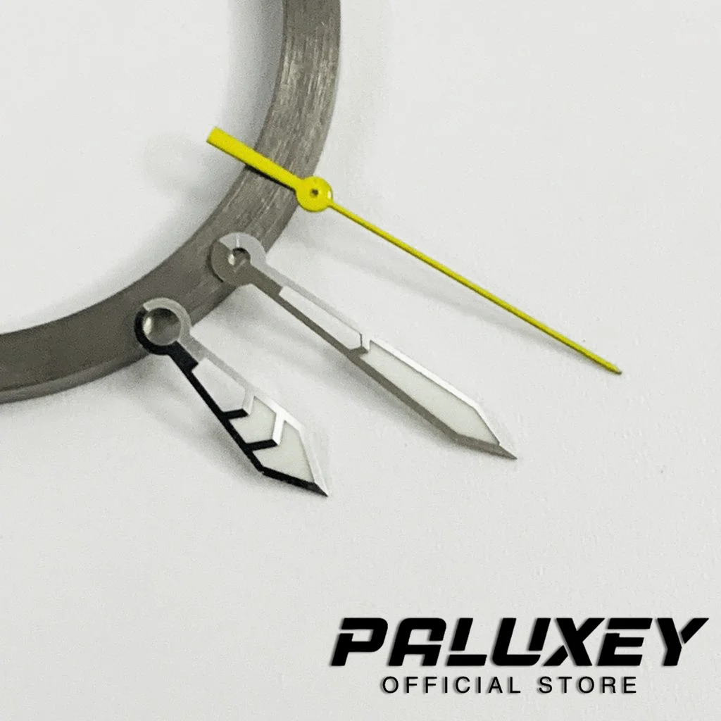 Jam tangan perak tangan merah tangan kedua hijau Luminou untuk NH35/NH36/4R/7S jam tangan pergerakan pointer untuk tangan Nh35