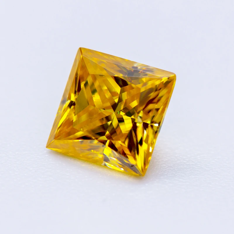 Moissanit-Stein, Prinzessinnen-Schliff, goldgelbe Farbe, VVS1, Edelstein-Charms, Perlen für die Herstellung von DIY-Schmuck, Ringe mit Zertifikat – Detail 8