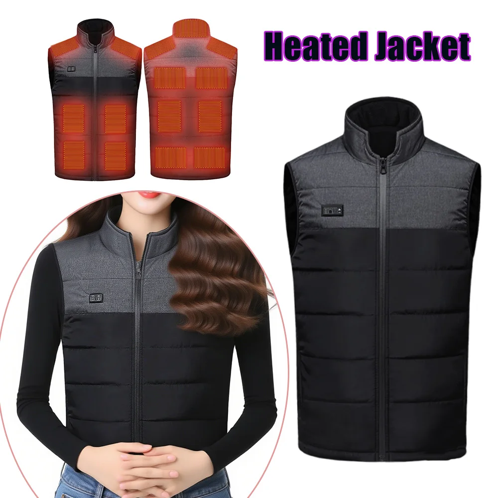 

Winter Heated Vest USB Electric Heating Jacket Windproof Warm Clothes Multi Zone Control Cycling Outdoor Heated Clothing