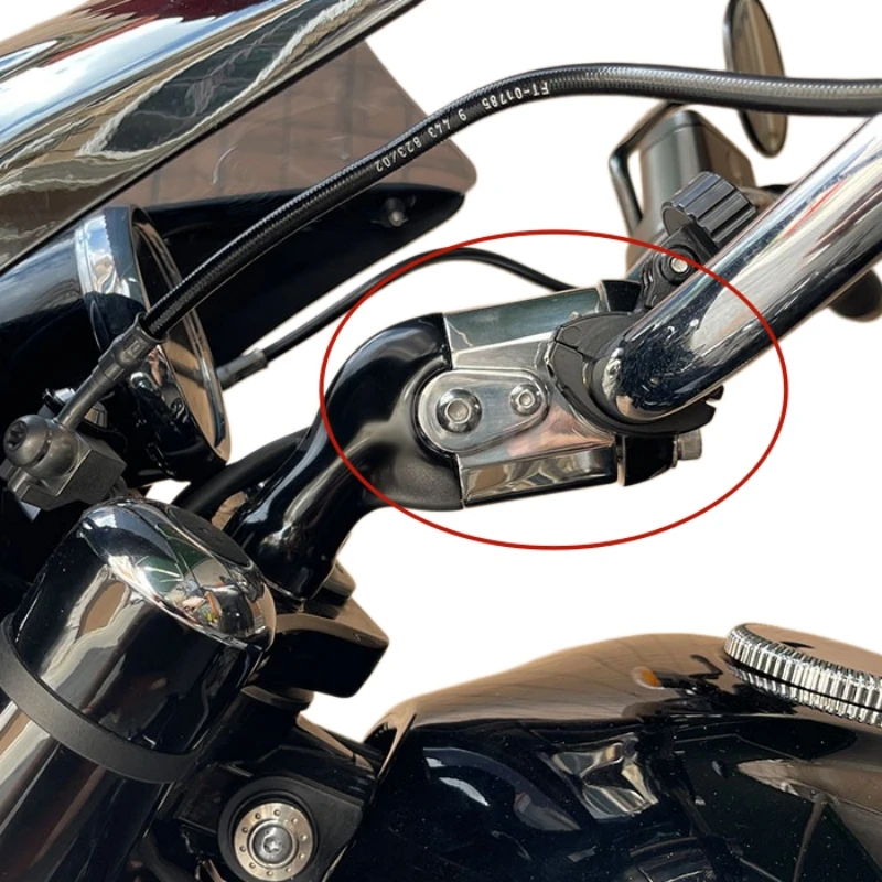 Motorcycle Handlebar Riser Heighten Adapters Rise Offset Handle Bar Bracket Kit For BMW R18 R1800 2021 2022 2023 2024 2025 2026