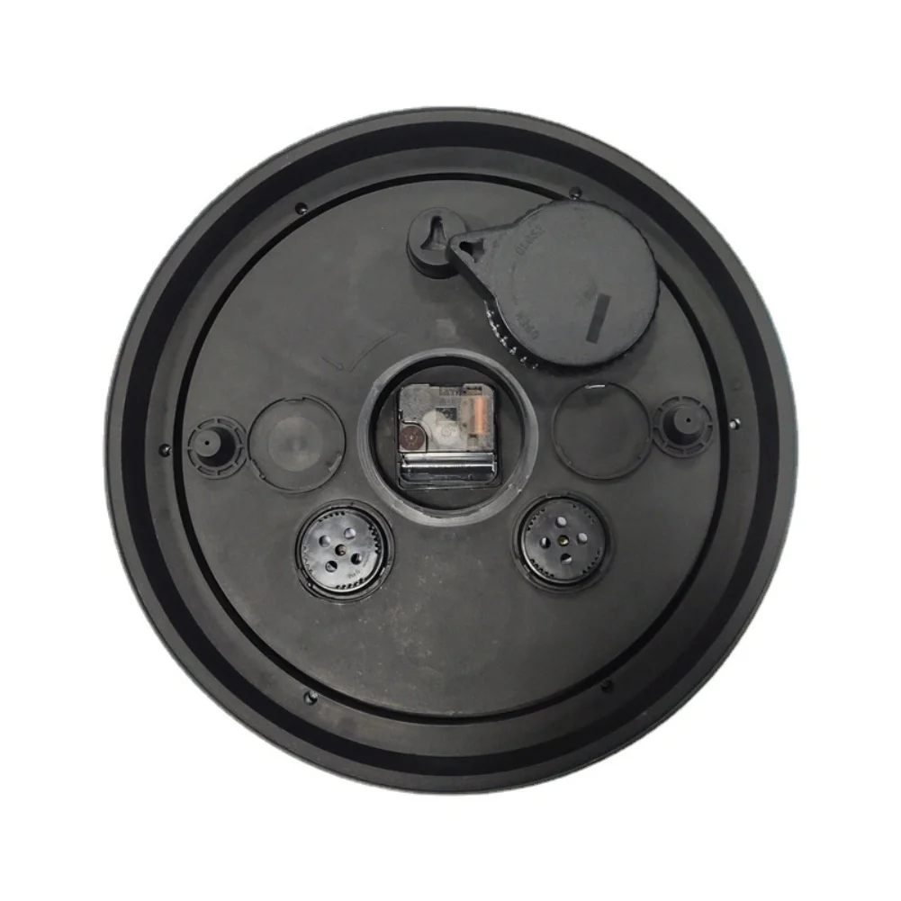 Battery Operated Wall Clock 15 Inch Silent Non Ticking with Temperature and Humidity Monitor for Bedroom Study