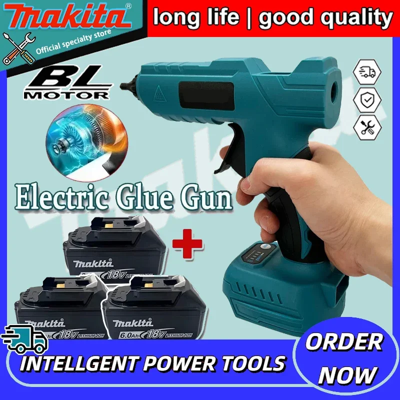 

Беспроводной электрический ручной клеевой пистолет Makita для ремонта и DIY, термопистолет для сварки, с насадкой против ожогов, для аккумулятора 20В