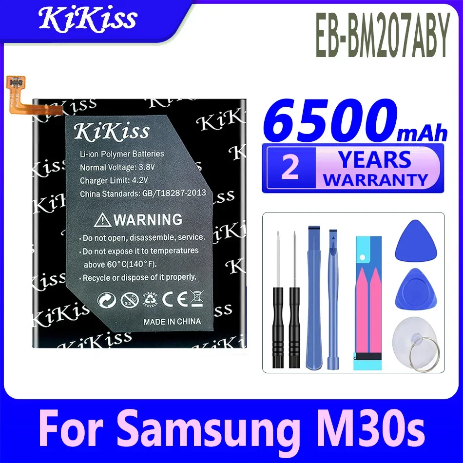 6500mAh KiKiss Battery EB-BM207ABY For Samsung Galaxy M30s SM-M3070 M3070 M21 M31 M215 M315F M307 F41 M21S M20S Phone Batteria