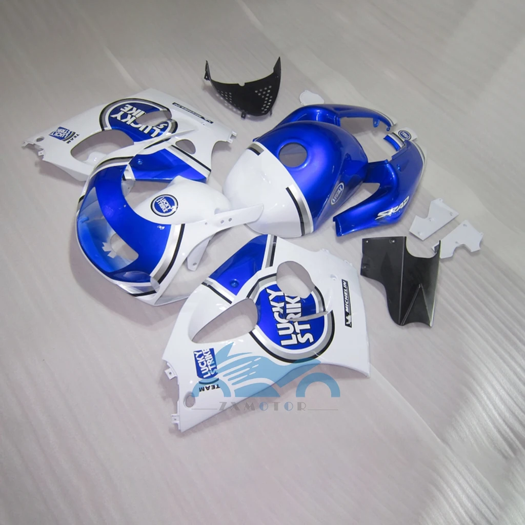 Motorcycle Fairing Kits For Suzuki GSXR 600 750  96 97-00 Blue White Fairings GSXR750 GSXR600 1996 1997-2000 Adjunct Tank Cover