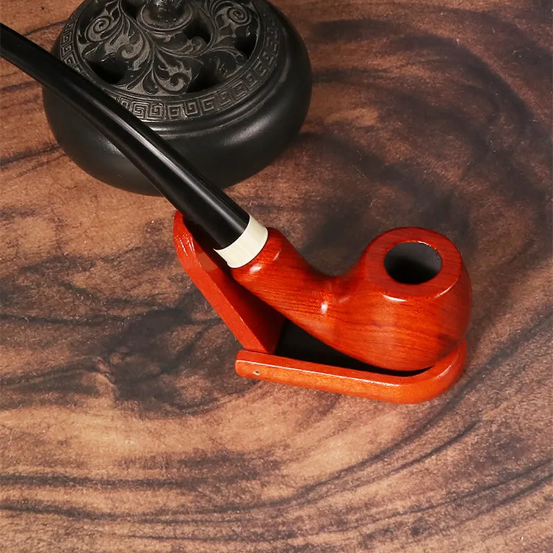 Rosewood Reading Tobacco Pipe Set Long Acrylic Cigarette Holder Replace Short Mouthpiece Smoking Pipe