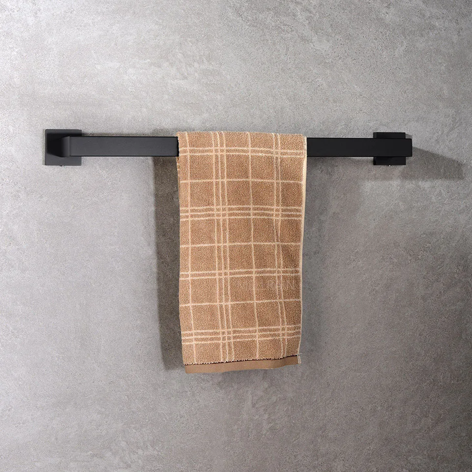 Matte Black Bathroom Hardware Accessories Towel Bar, Towel Ring, Toilet Paper Holder, Robe Hook, Hand Towel Holder