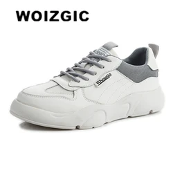 Woizgico studentesse da donna in Mesh scarpe in vera pelle Sneakers sport traspiranti stringate scarpe vulcanizzate 35-40 ML-2116