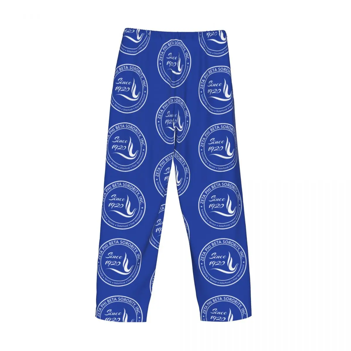 Pantalones de pijama azules con logotipo de Zeta Phi Beta para hombre, pantalones de dormir con estampado personalizado de letras griegas 1920 ZOB para dormir con bolsillos