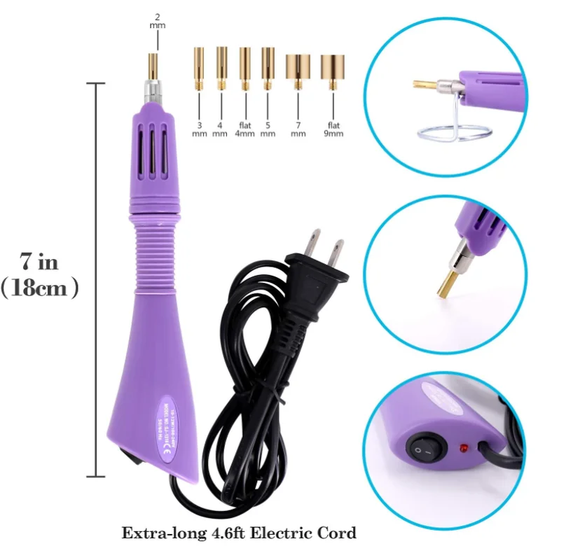 Fast Heated instrument EU/US Plug Applicator Iron-on Wand Heat-fix Tool Gun Mixed Size Hot Fix Rhinestones Glass Diamond