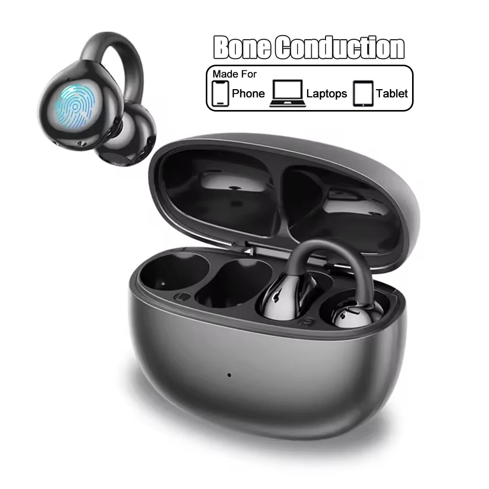 New Bone Conduction Bluetooth Earphone Ear-Clip Headphones for Huawei Apple Xiaomi Waterproof Earbuds Headset for Laptops Tablet