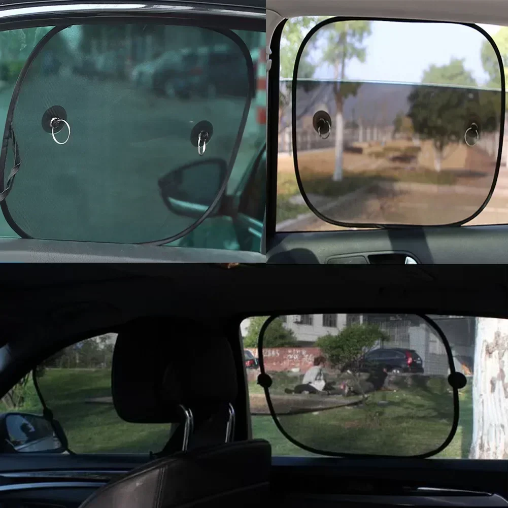 1 Conjunto de Cortinas Pretas para Janela, Acessórios de Malha para Vidro Lateral, Protetores Solares para Janelas Dianteiras e Traseiras de Carros, C