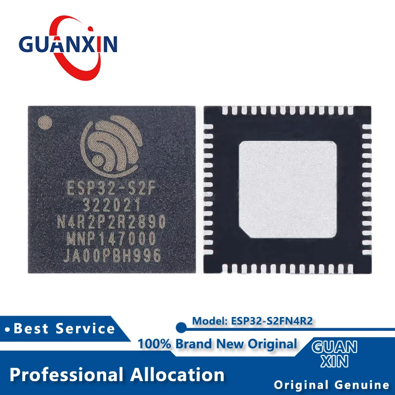 

100% New ESP32-S2FN4R2 QFN-56 Marking ESP32-S2F Wi-Fi 4MB 32-bit ESP32-S2FN4