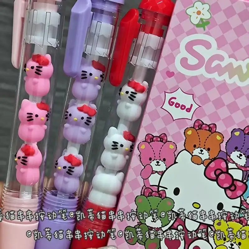 3 個サンリオハローキティゲルペンセットサンリオ 0.5 ミリメートル黒人格イン風楽しい減圧ペン学生学習文具