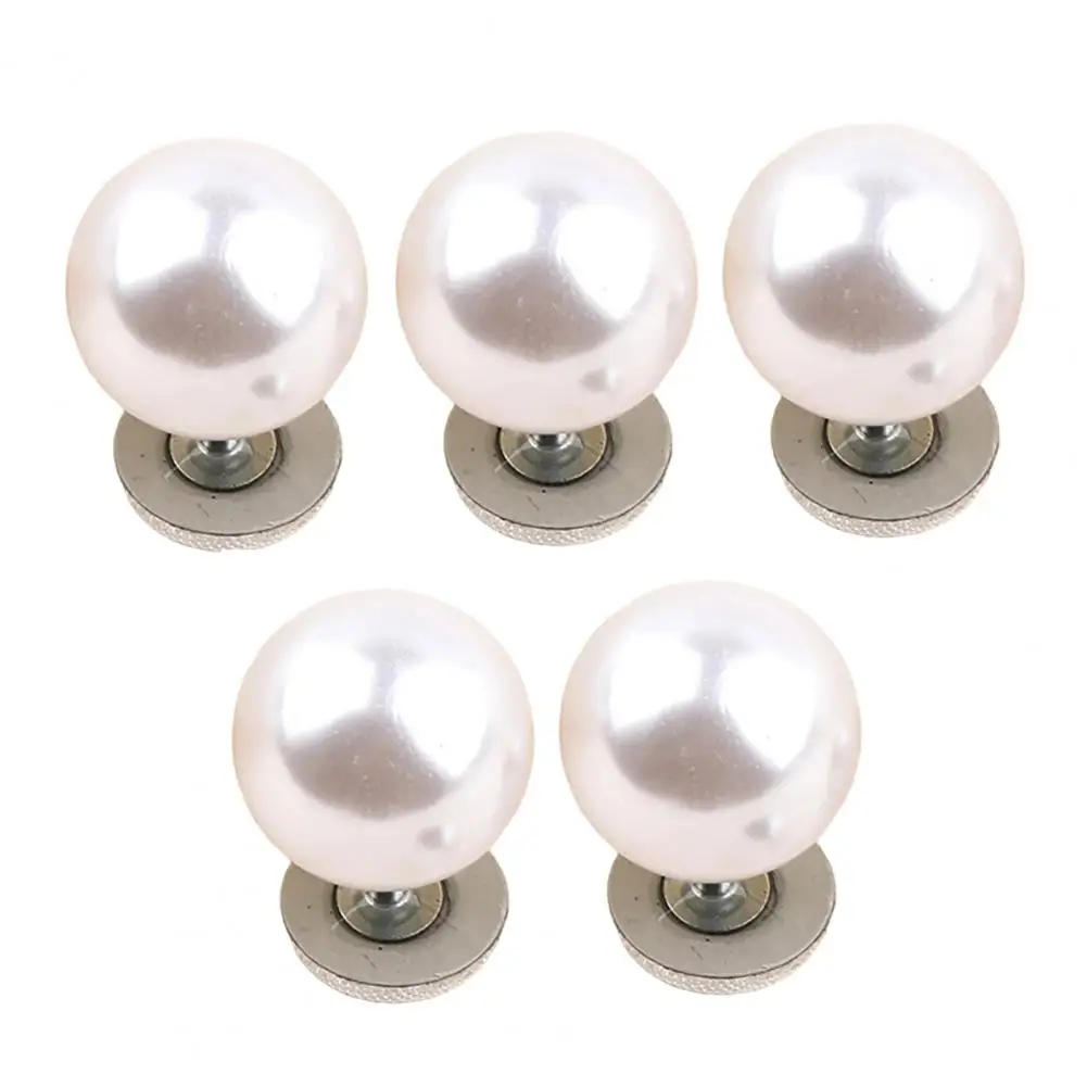 Decorative Pearl Buttons for Clothing Anti-exposure Buttons for Women 5 Pcs Fake Pearl Buttons for Clothing Removable Decorative