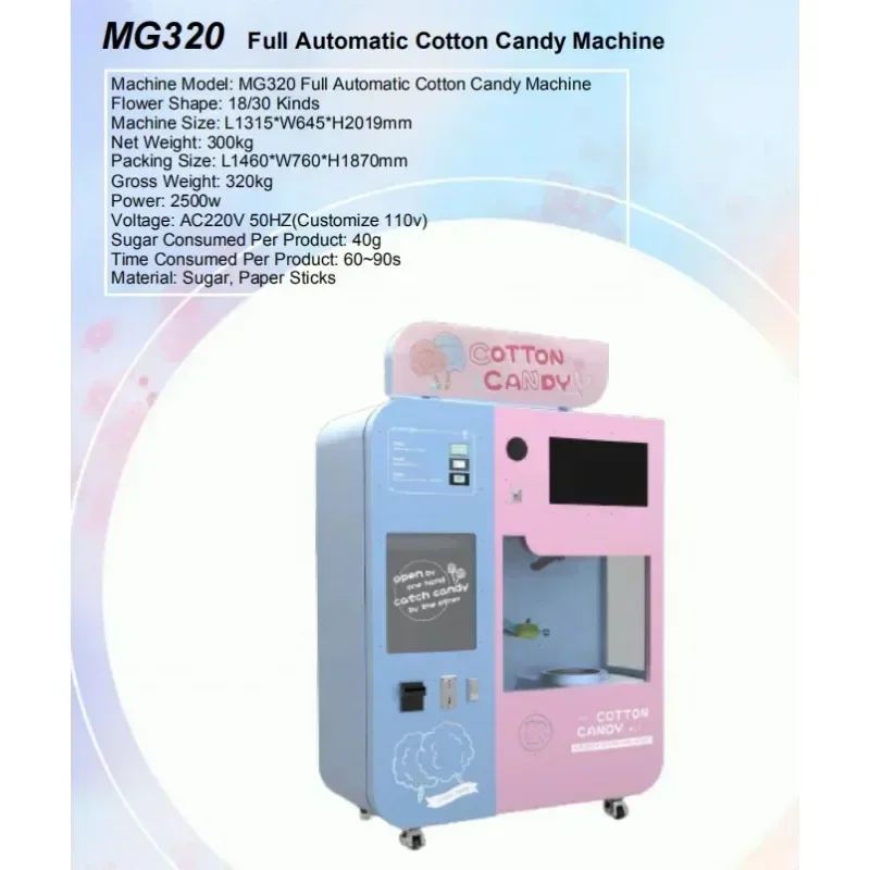 Multi-marketing Outdoor Work 30 Fancy Food and Beverage Store Full Automatic Cotton Candy Machine