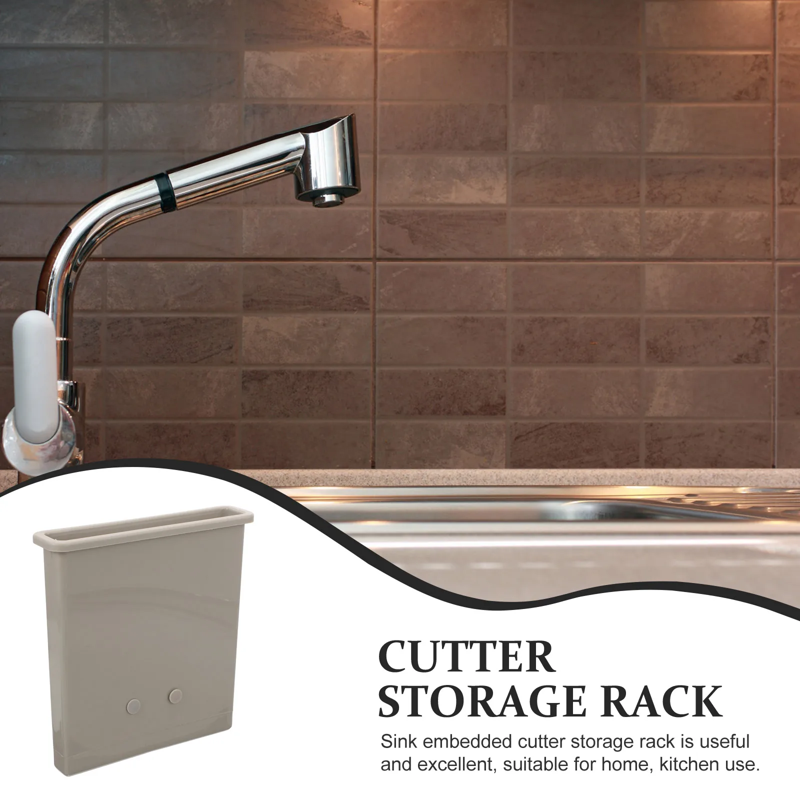 

Kitchen Sink Embedded Cutter Storage Holder Plastic Material Keep Cutters Dry Easily Cutter Storage Rack