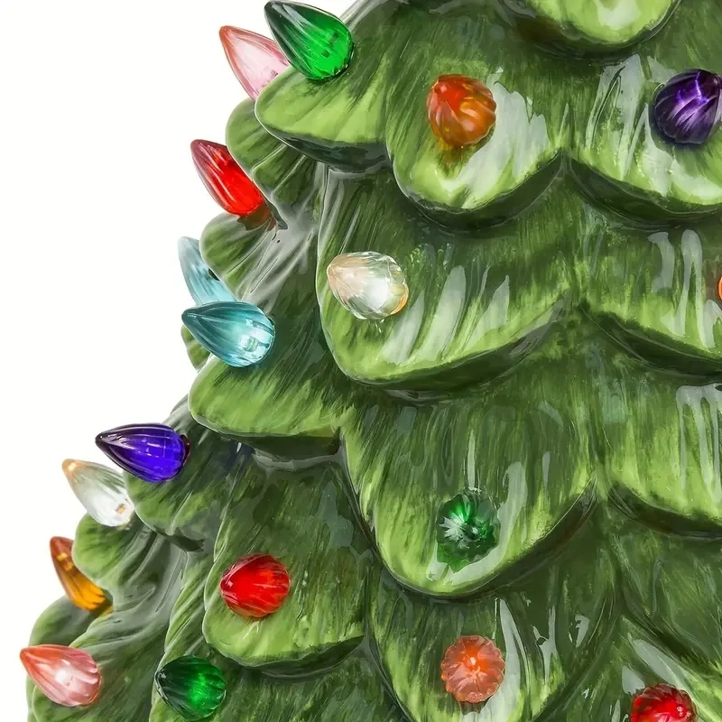 Multicolor Bulb Ceramic Christmas Tree Handmade Sets Accessories Plastic Stars Home Decoration Replacement Twist Light Ornaments
