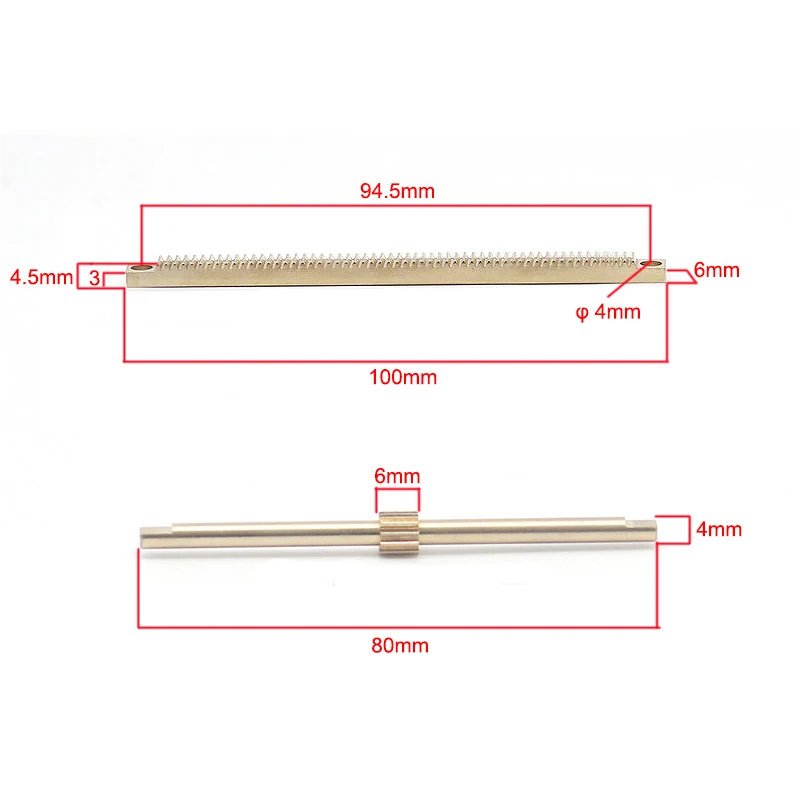 Astronomical Telescope Focuser Rack Shaft Set 0.5M Full Brass Focusing Gear and Axle DIY Replacement