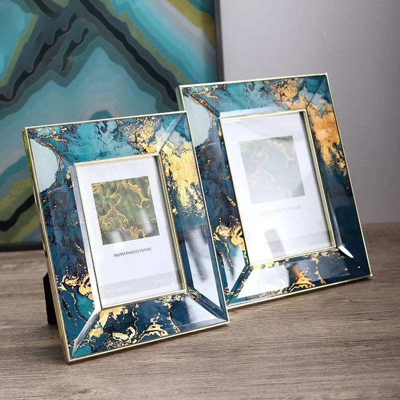 

Metal Photo Frame Marbling Gold Stainless Steel Foil Home Decoration Handicraft Frames for Pictures