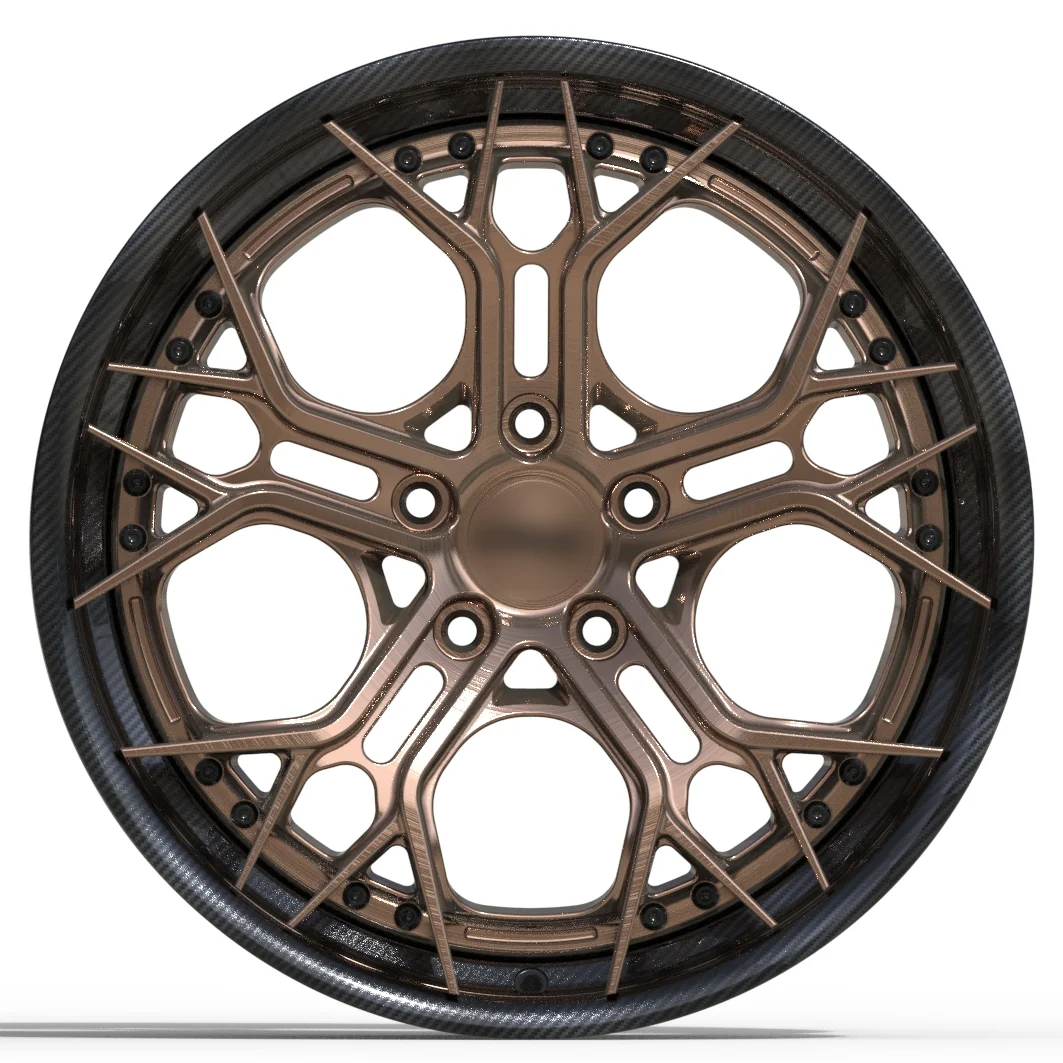 

High-quality New 15-26 Automotive Wheel Hubs Forged Modified Aluminum Alloy 40mm ET Mesh Design Dark Gold Finish