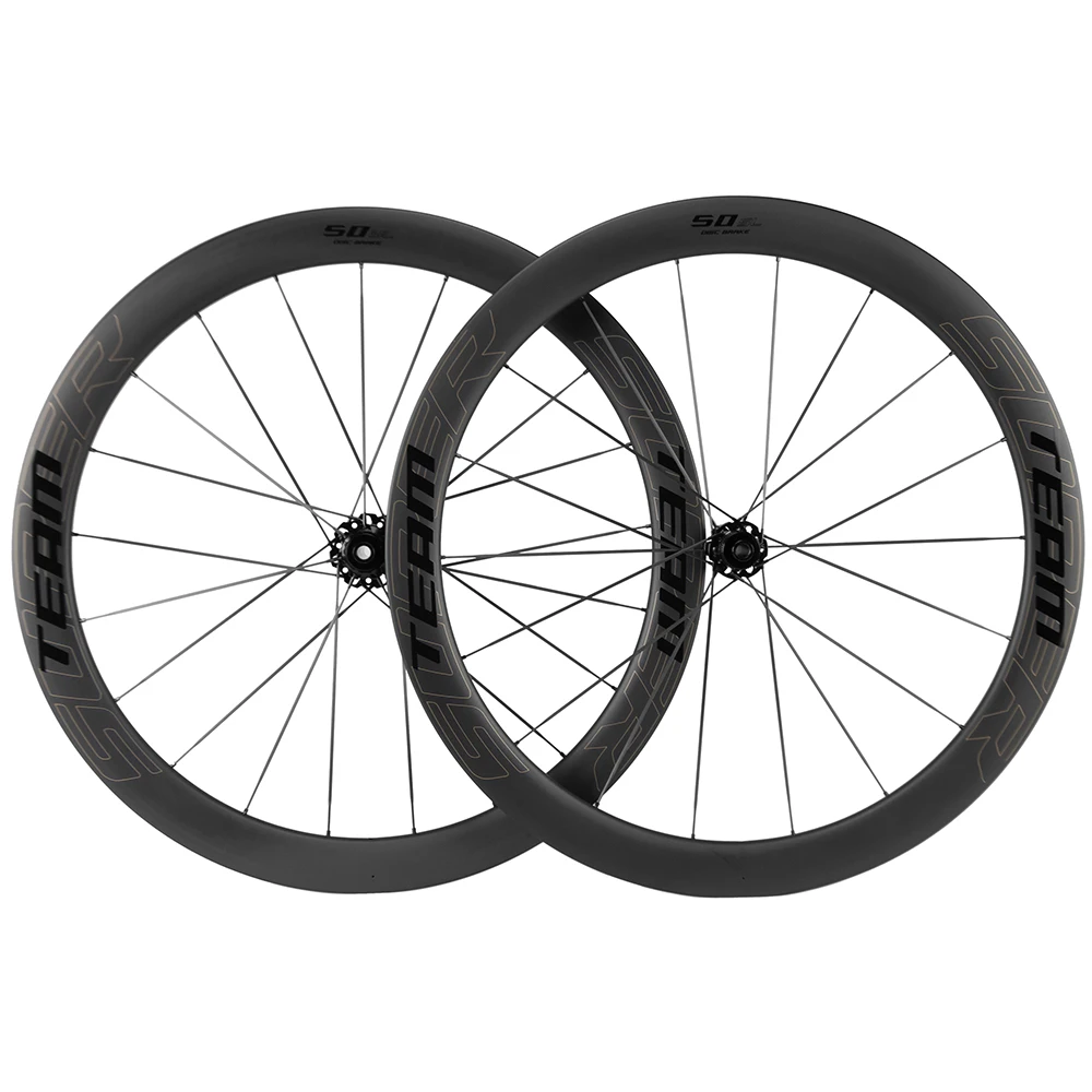 

Superteam Full 700C Carbon Wheelset 50mm Road Bicycle Wheels UD Matte Special Disc Brake 3.3 Carbon Spoke