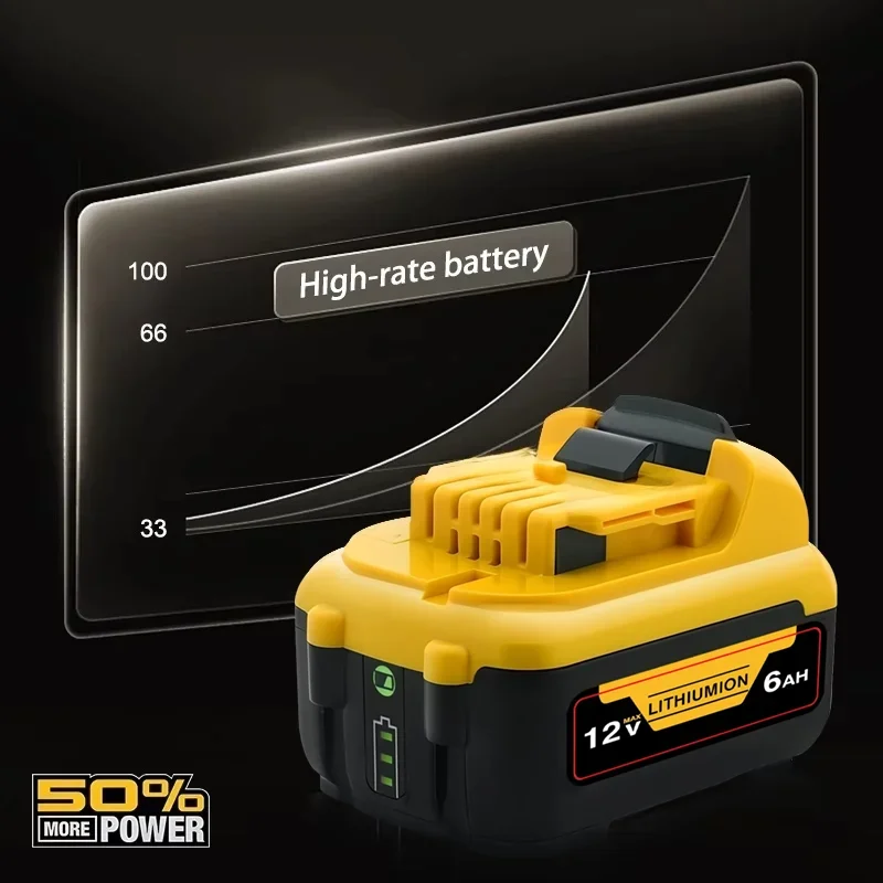 Akumulátorový/dobíjecí pro Dewalt 12V lithiovou baterii 12V 5/6AH DCB120 DCB123 DCB125 DCB124 DCB122 DCD710 šroubovák laserový nivelační přístroj - náhled 5