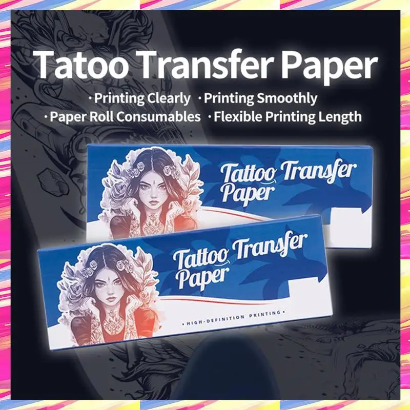 AIAI Transfer Paper 95Ft Tattoo Paper Roll, Double Layer Thermal For Long Drawing Function Transfer Machine