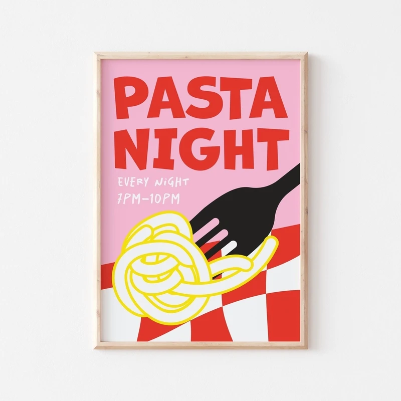 NONE Farbe Lebensmittel Kunst Zitat Poster Pasta Club Leinwand Malerei Wand Drucke Französisch Frites Küche Bilder für Wohnzimmer Café Hause Dekoration 4