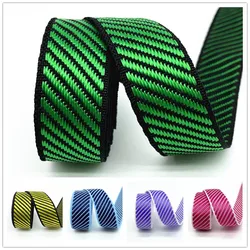 2 Yards/lot 22mm Color Diagonal Stripes Edging Webbing Luggage Straps Pet Collar  Watch Strap Sewing Bag Belt Accessories