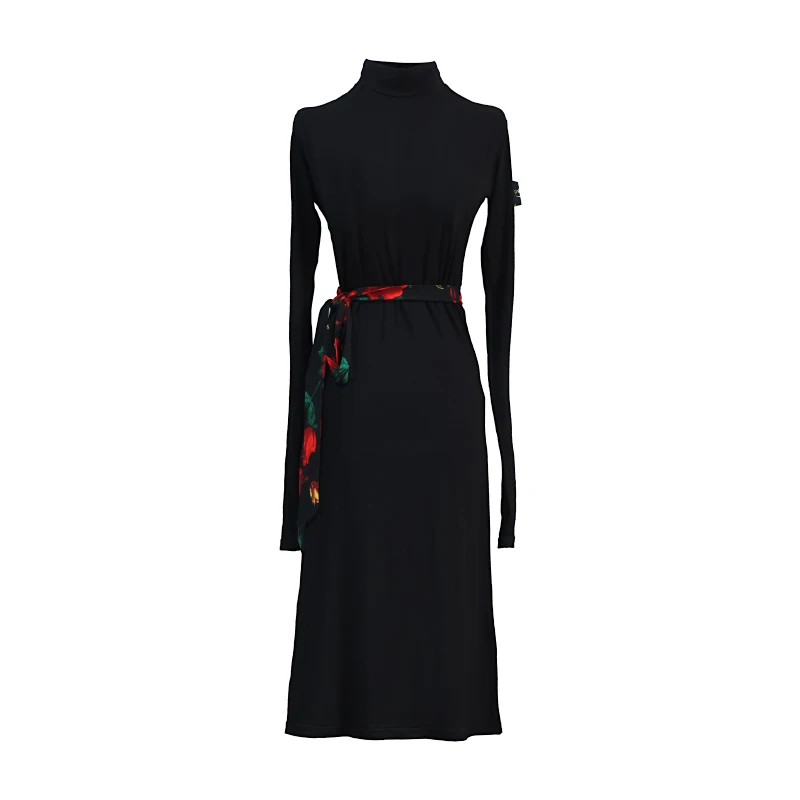 Latin Dance Dress For Women Adult Standing Neck Cheongsam With Side Split Design Practice Dress Chacha Rumba Latin Wear DN16384