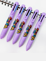 12PCS game theme victory ballpoint pen, game victory graffiti six-in-one multi-color pen, office painting mark key ballpoint pen