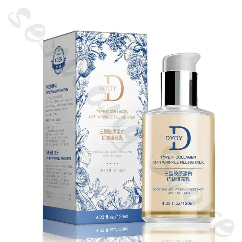 DYDY – lait de remplissage au collagène à trois types, 120ml, raffermissant, éclaircissant, ridules, améliore le visage, peau hydratante rugueuse