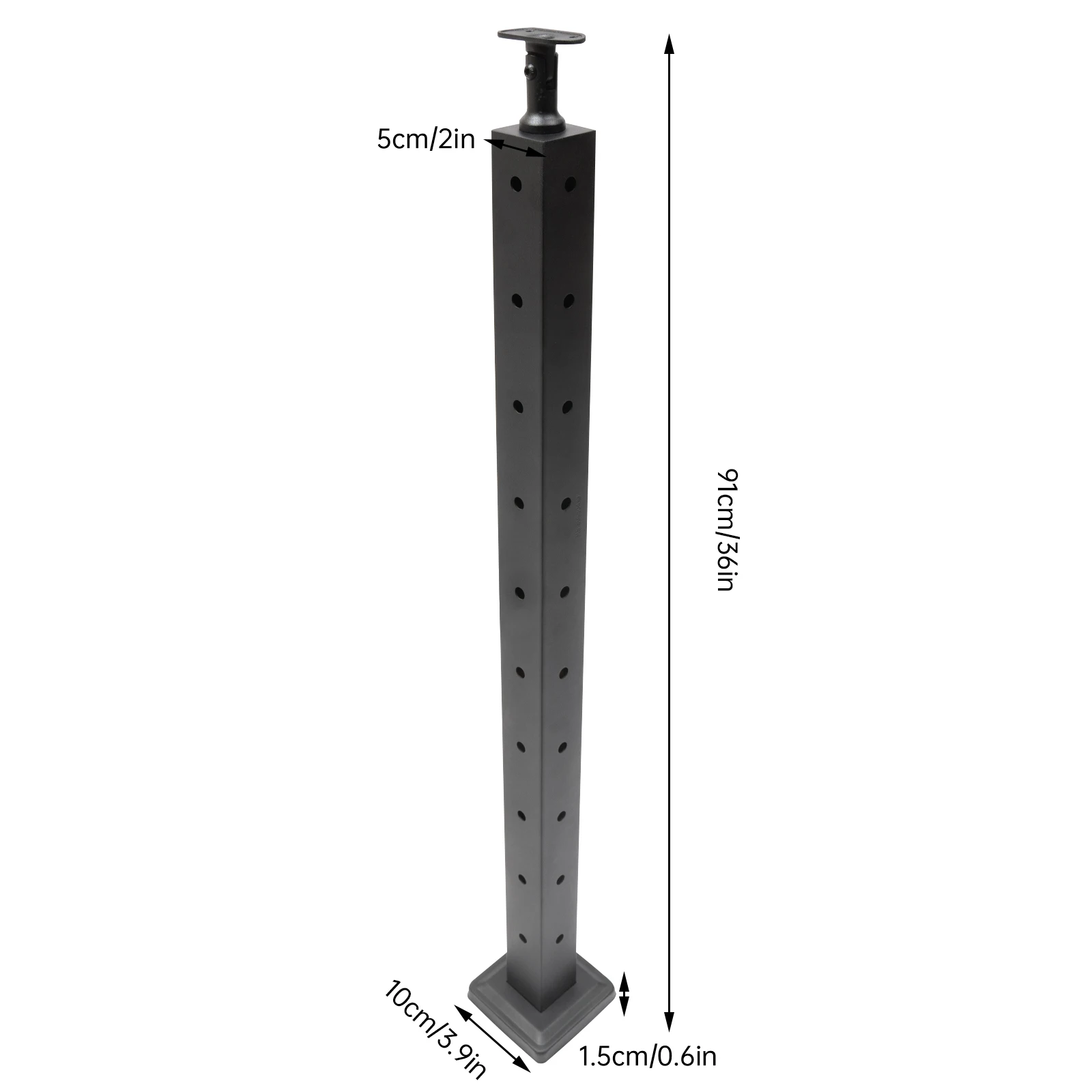 Imagem -06 - L-shaped Railing Post Cabo Railing Square Corner Post Acabamento Preto Pré-perfurados Posts Top Mount Aço Inoxidável