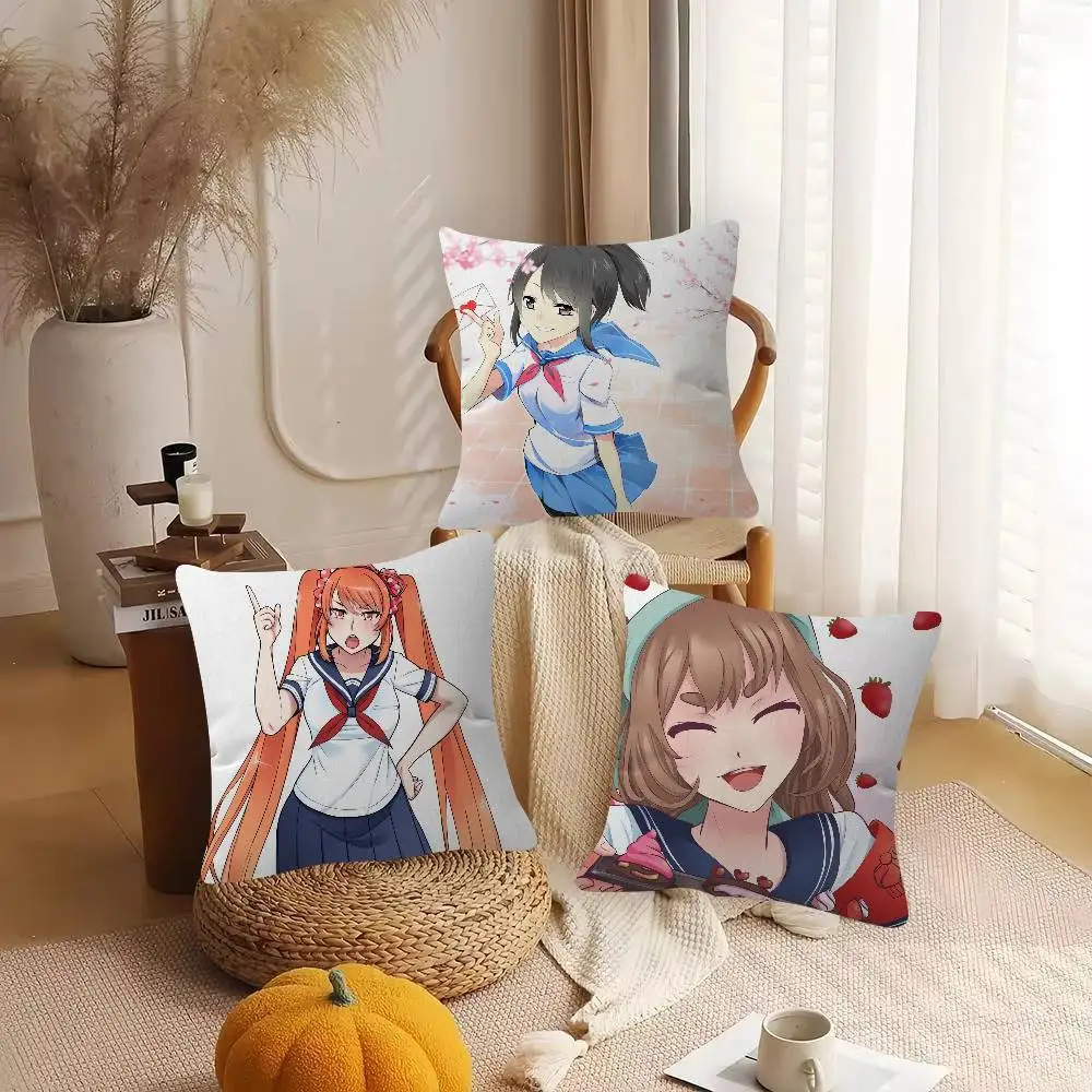 Game Yandere Simulator Game For Cartoon Print Peripheral Pillow Case Cushion Cover Home Decor Birthday Gift Pillowcover