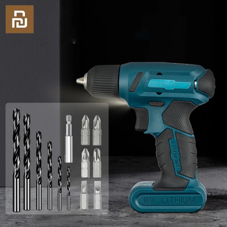 Youpin 8V Cordless Electric Screwdriver Mini Drill Portable Power Drill Lithium Battery Operated Rechargeable Screwdriver Tools