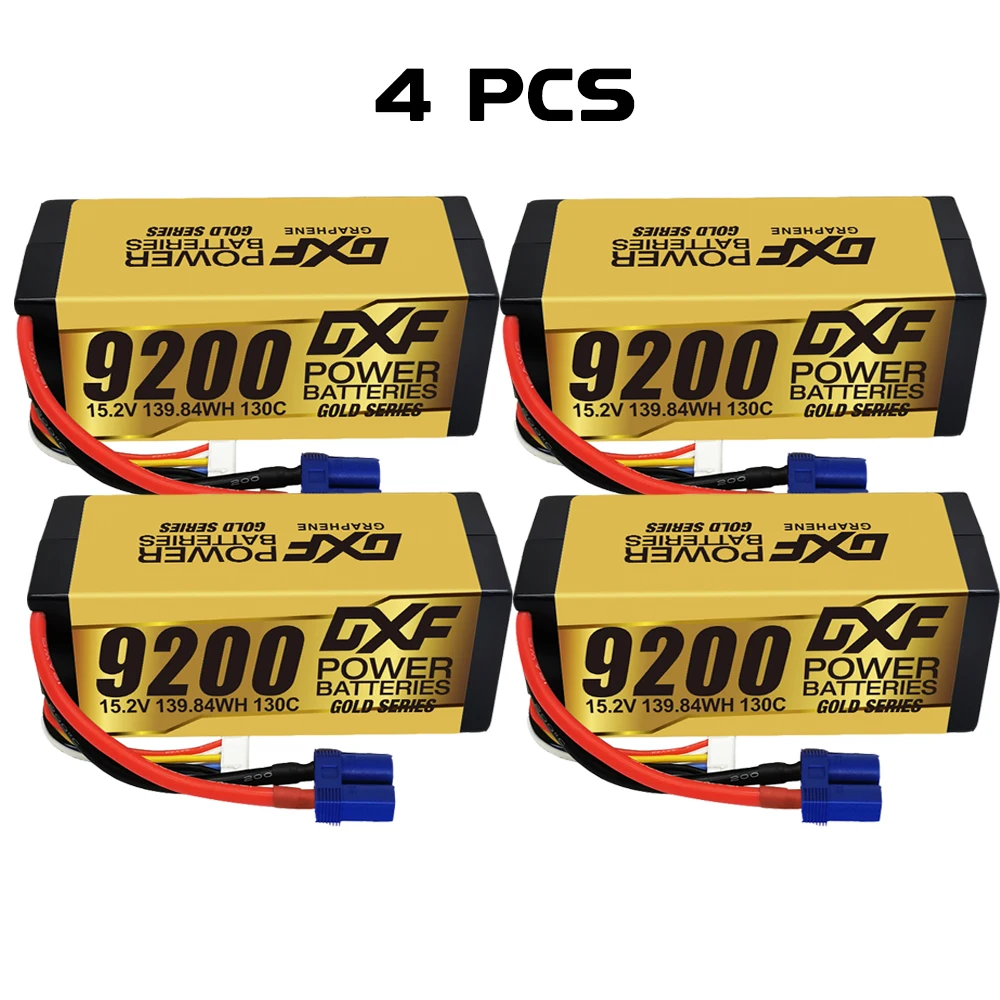 DXF Graphene Lipo 4S 9200mAh 130C 15.2V Batterij Gouden Versie Racing Serie Hardcase voor RC Auto Truck Evader BX Truggy 1/8 Buggy
