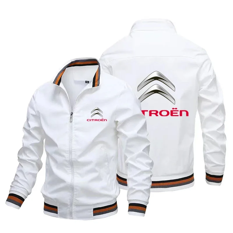 New Men\'s Jacket, Motorcycle Jacket, Citroen Logo Printed Casual Windproof Clothing, Sportswear, Zippered Shirt