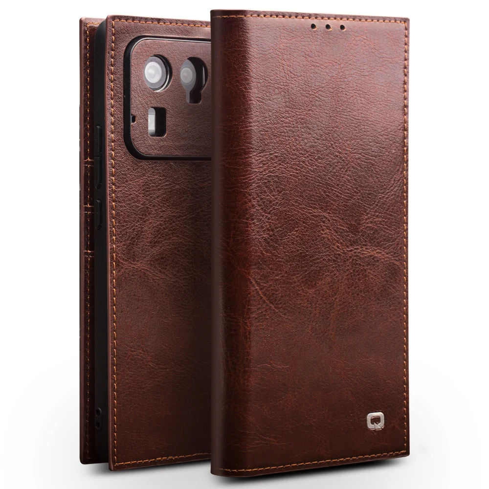 

Flip Genuine Cowhide Leather Phone Case For Xiaomi Mi11 Ultra Mi 11 10 Ultra Pro Card Slots Pocket Wallet Real Cow Leather Cover