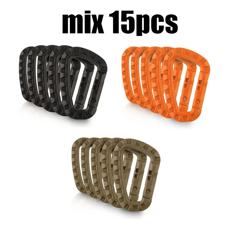 5/10/15/20 stücke Taktische D-Form Kunststoff Karabiner Mit Harter Feder Snap Clip ITW Schlüsselbund Getriebe Haken für Outdoor Camping Werkzeuge