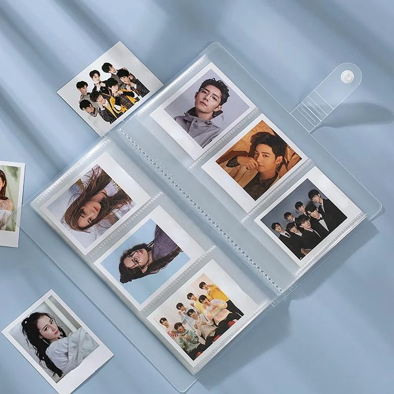 Pocket Mini Photo Album Transparent Album Photo Card Holder Mini Album Storage Collect Book Card Train Ticket Album