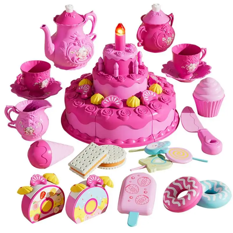 Toy Cake Set For Kids Food Toys Kids Pretend Play Toy Cake Fake Cake With Sound Light Birthday Toys For Home Boys Girls Birthday