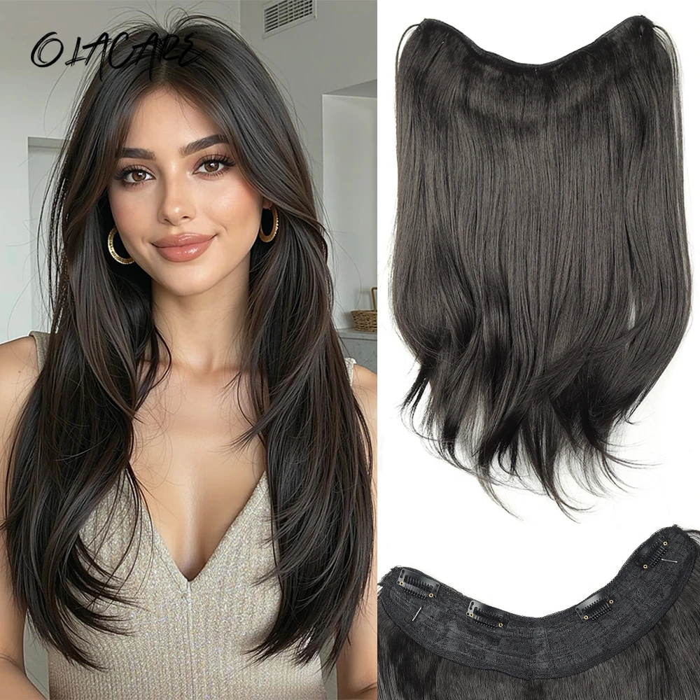 

Синтетическое V-образное длинное волнистое кудрявое волосное наращивание, синтетический парик, многослойное наращивание волос, объемная накладка для волос, увеличивающая объем волос