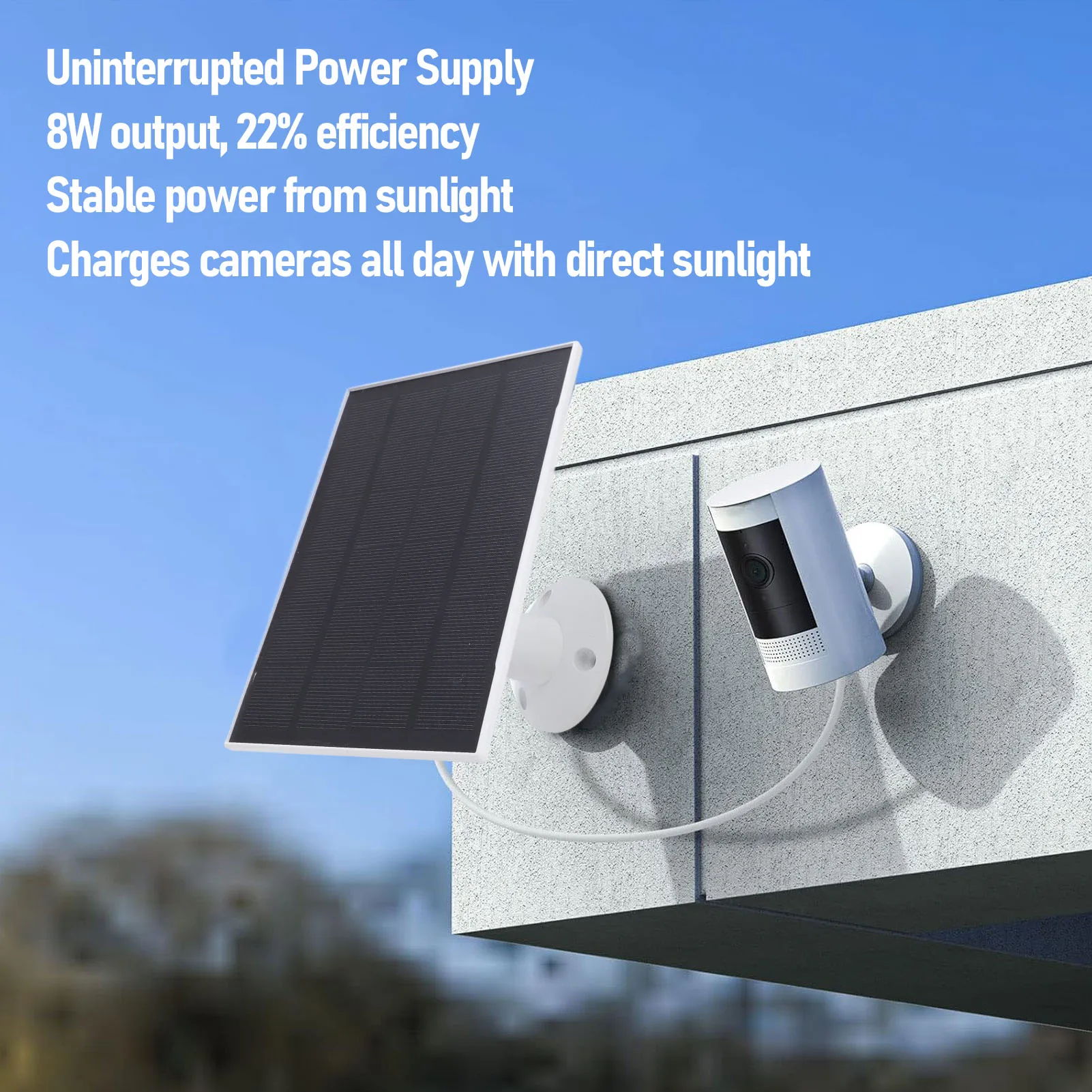 

Doorbell Solar Panel 8W IP66 Water Proof 360 Degree Adjustable Video Door 2K Camera Doorbell Solar Panel
