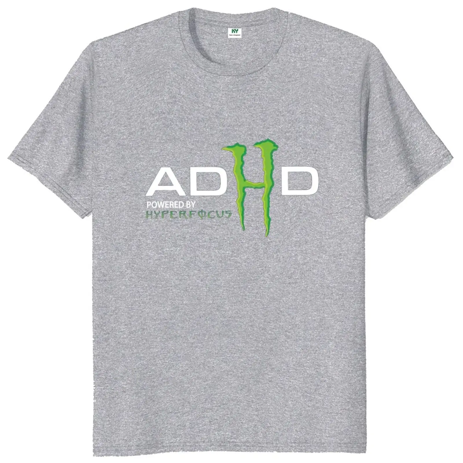 ADHD Hyperfocus Productivity Monster T Shirt 100% Organic Cotton Premium Heavyweight Tee EU Size