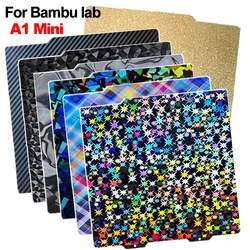 Piastra di costruzione Mini Bambulabs A1 184x184mm Lamiera di acciaio per molle a doppia faccia liscia PEO PET per Bambu Lab Bamboo A1 Mini Heatbed Parte
