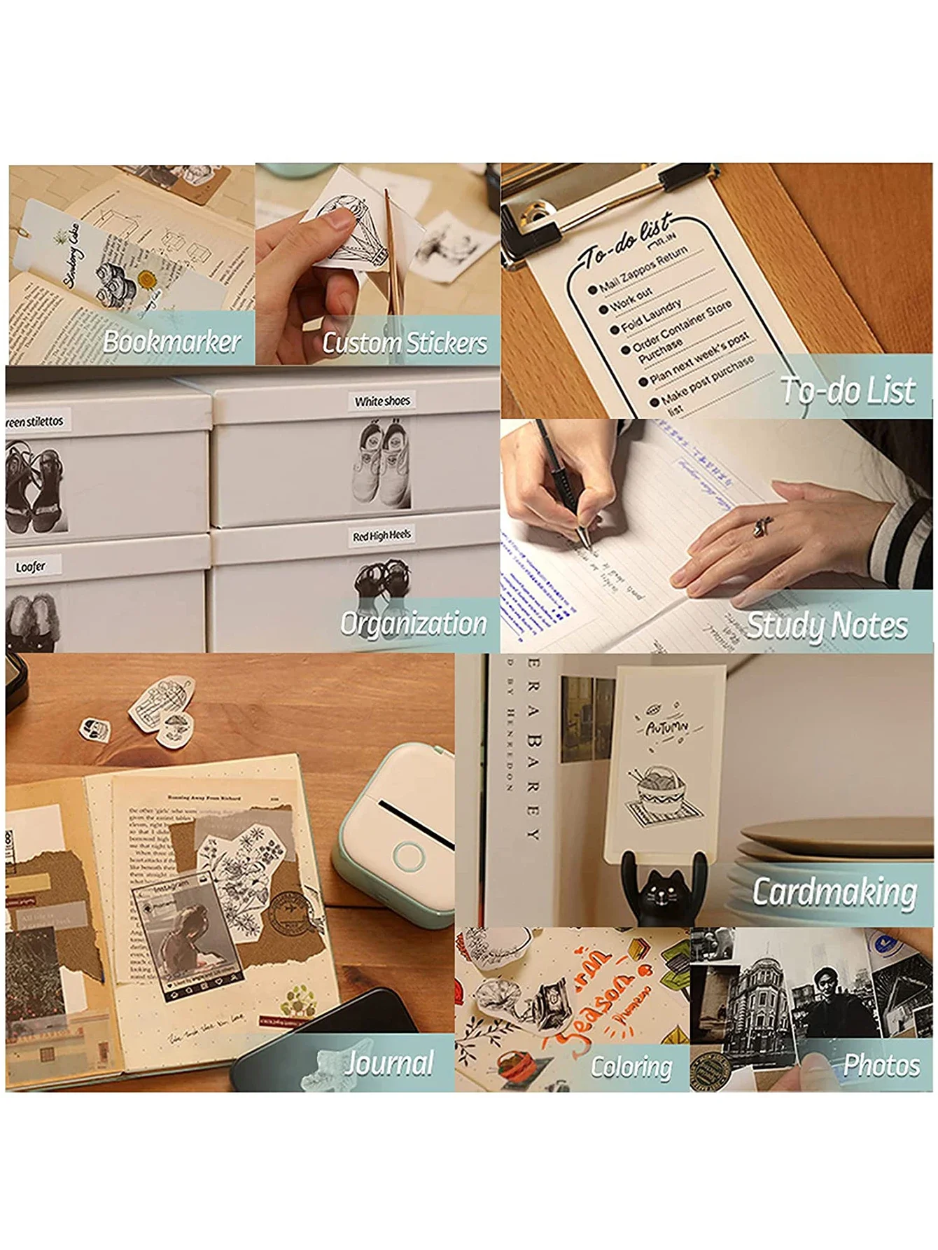 Mini Printer Thermal Paper Colorful Sticker Child Instant Camera Refill Print Paper For Photo Journal Notes Memo Barcode 57x25mm