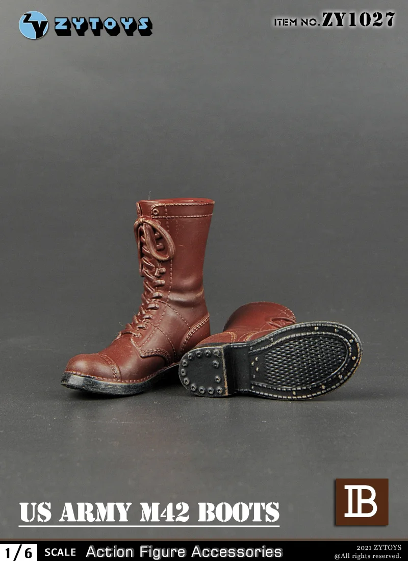 ZYTOYS 1/6  U.S. Army 101st Army M42 Hollow Boots Shoes PVC Material For 12inch Action Figures