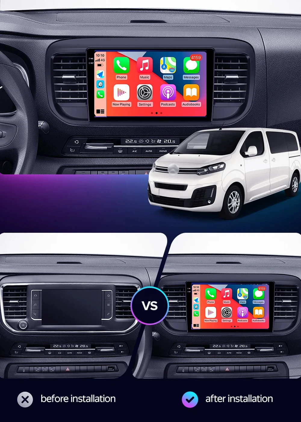 Android 16 Carplay For Citroen Jumpy III 3 SpaceTourer 1 For Peugeot Expert 3 2016 2017 2018 - 2021 Car Radio Multimedia Player