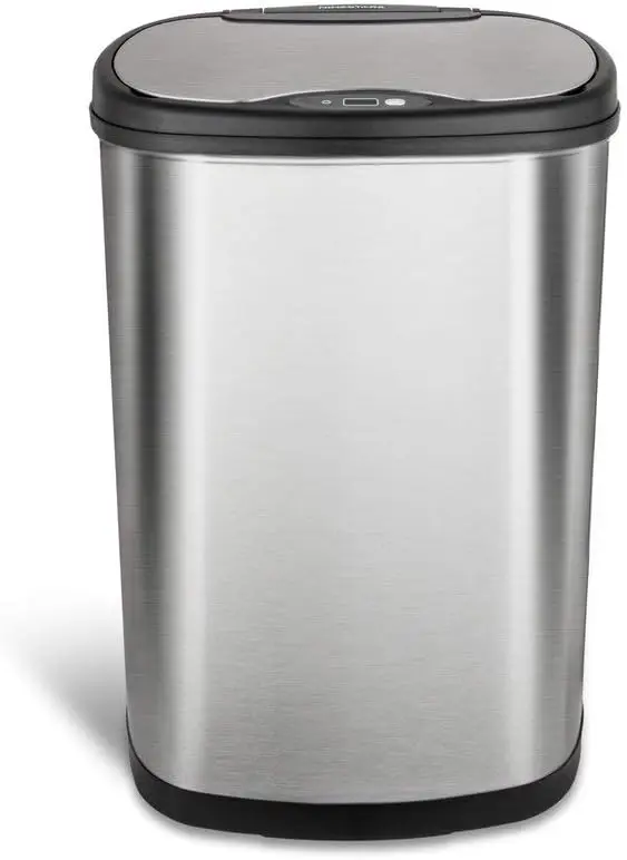 Stainless Steel DZT-50-25 Motion Sensor Trash Can, Large, 50liters, Silver