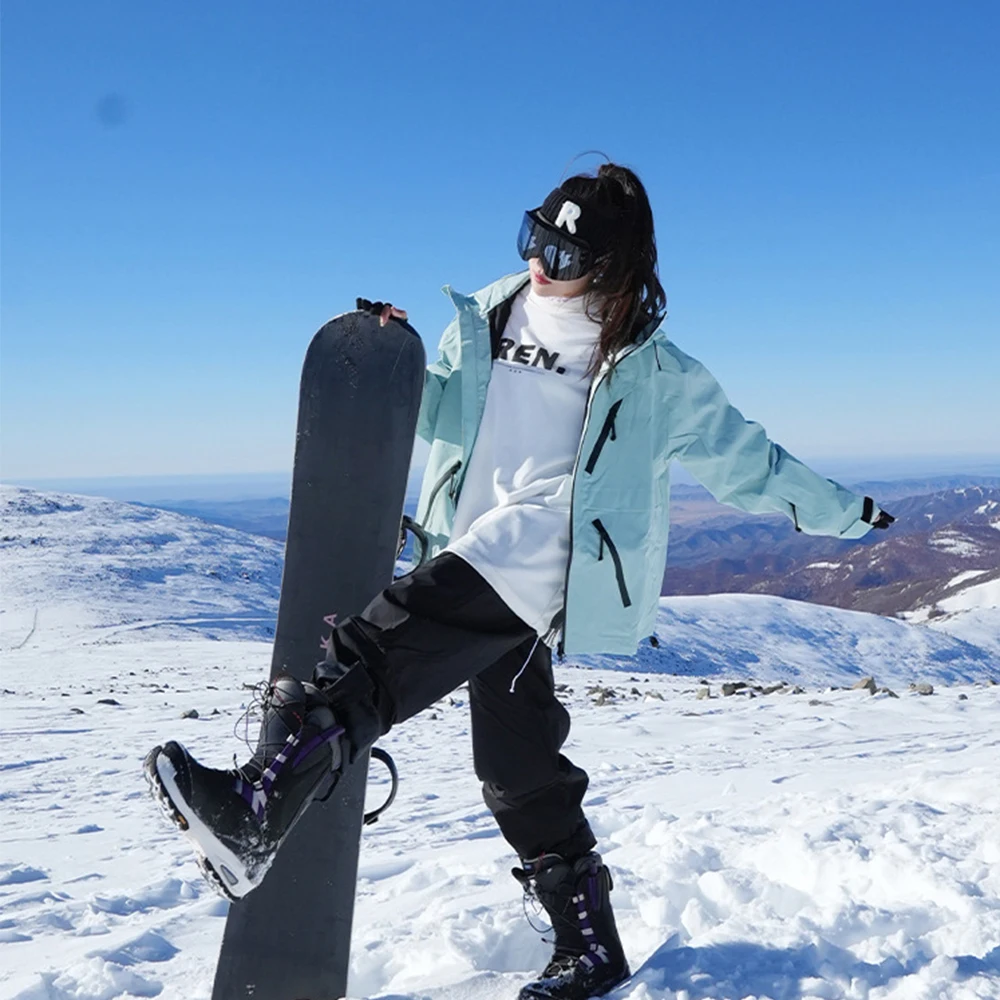 

-30℃ warm Winter Waterproof Hooded Women Ski jacket Outdoor Sport Windproof Hiking Female Snowboard Costume Clothes Large size